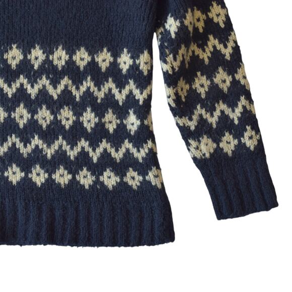 Vintage Q&A Chunky Knit Half-Zip Sweater – Nordic Fair Isle Pullover (S) - Picture 6 of 6